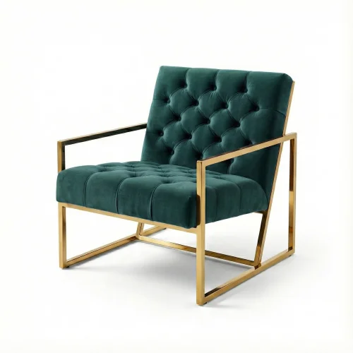 Fauteuil Velours Vert